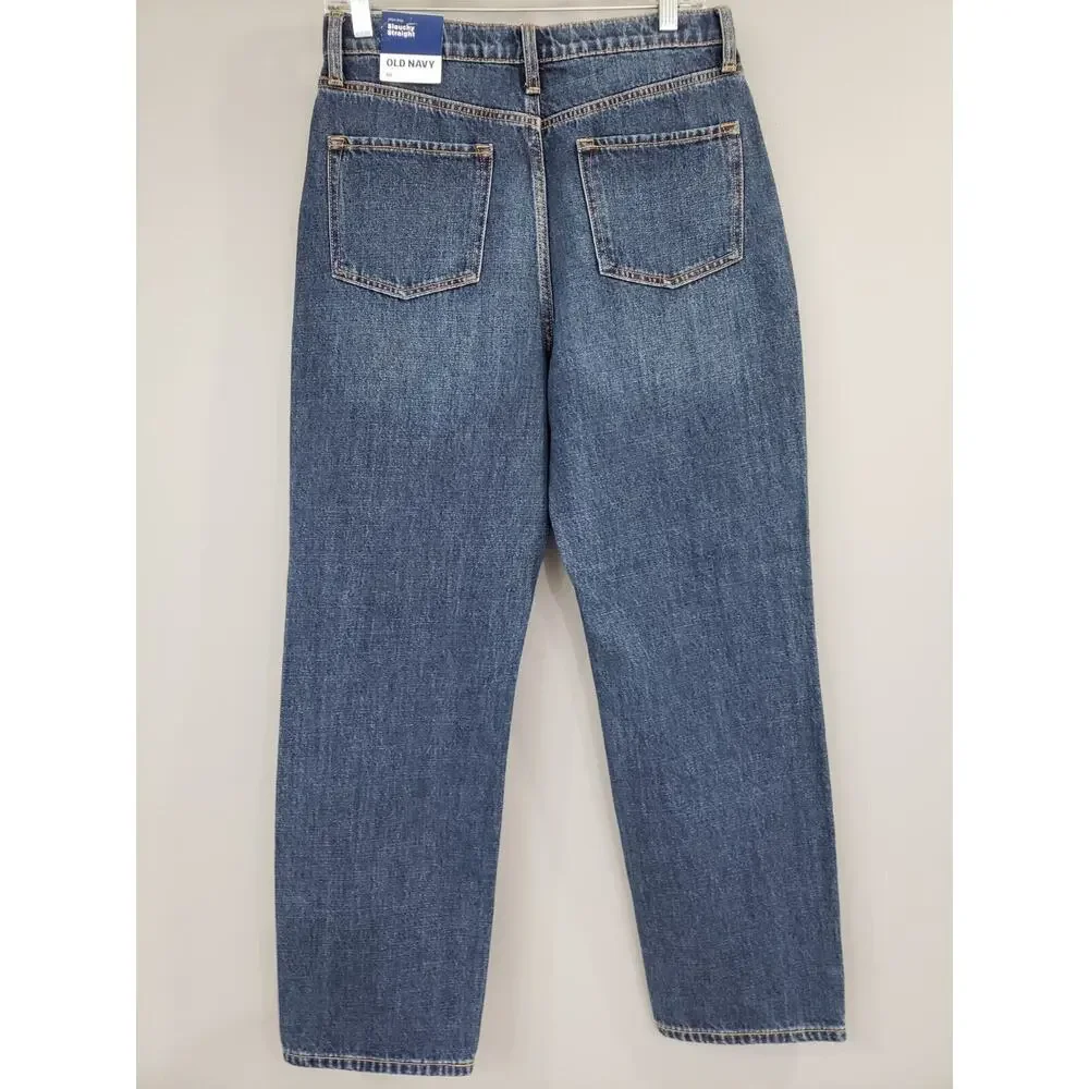 NEW Size‎ 18 High-Waisted Slouchy Straight Ripped Jeans Girls ADJUSTABLE WAIST
